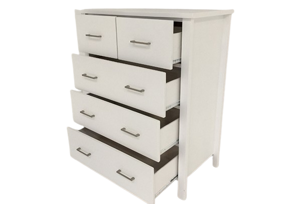 Tina 5 Drawer Tallboy White