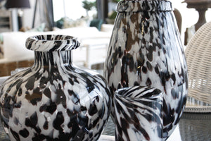 Spotty Hurricane Vase - Black & White