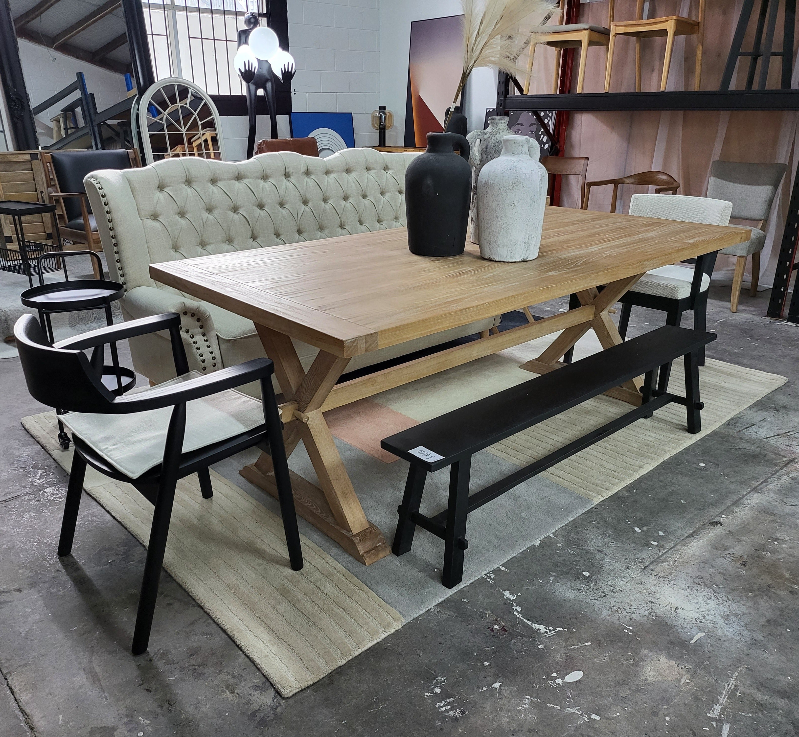 Provincial Cross Legs Dining Table