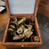 Nautical Solid Brass Sextant With Wooden Box