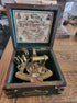 Nautical Brass Sextant with Compass & Box