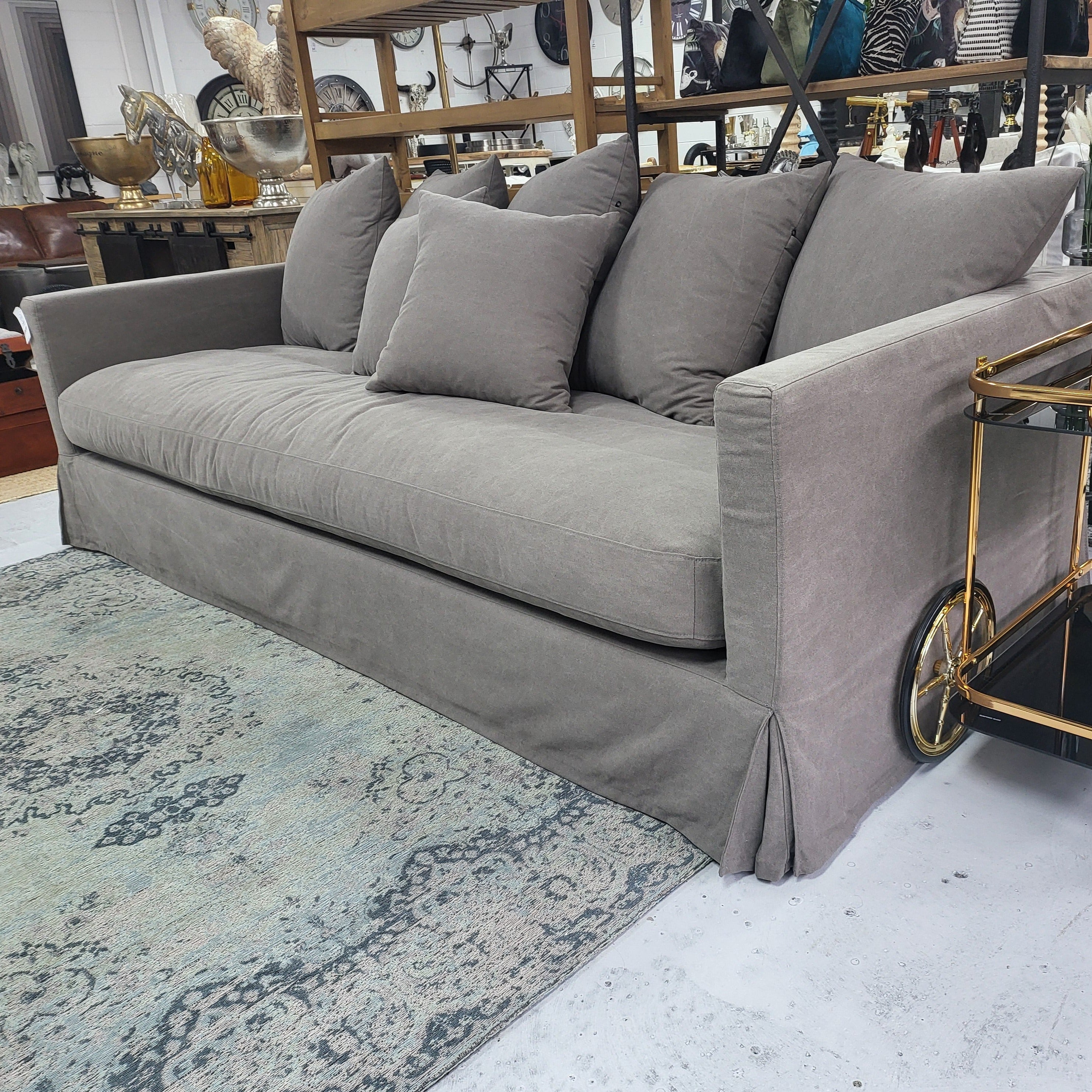 Luxe Slip Cover Sofa 4 Seater - Gray