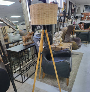 Rattan Floor Lamp on Tripod