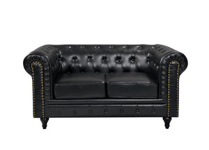 Arthur Chesterfield Sofa Set - 3+2 - Black