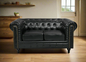 Arthur Chesterfield Sofa Set - 3+2 - Black