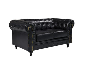 Arthur Chesterfield Sofa Set - 3+2 - Black