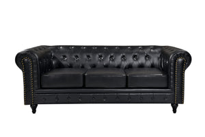 Arthur Chesterfield Sofa Set - 3+2 - Black