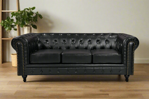 Arthur Chesterfield Sofa Set - 3+2 - Black