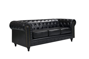 Arthur Chesterfield Sofa Set - 3+2 - Black