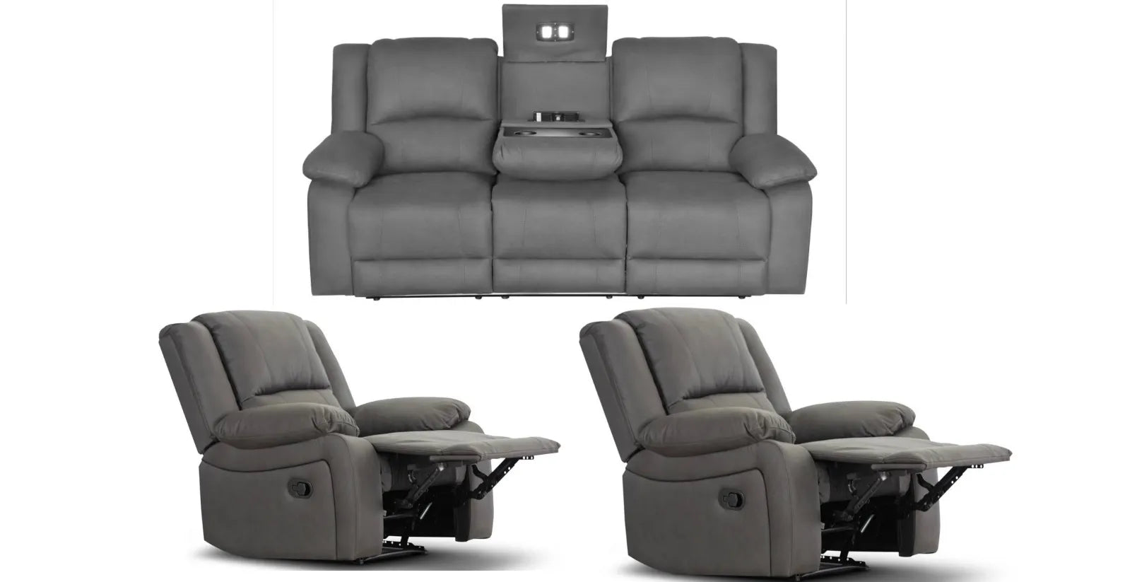 Captain Electric Recliner Lounge Suite - 3ERR + ER + ER