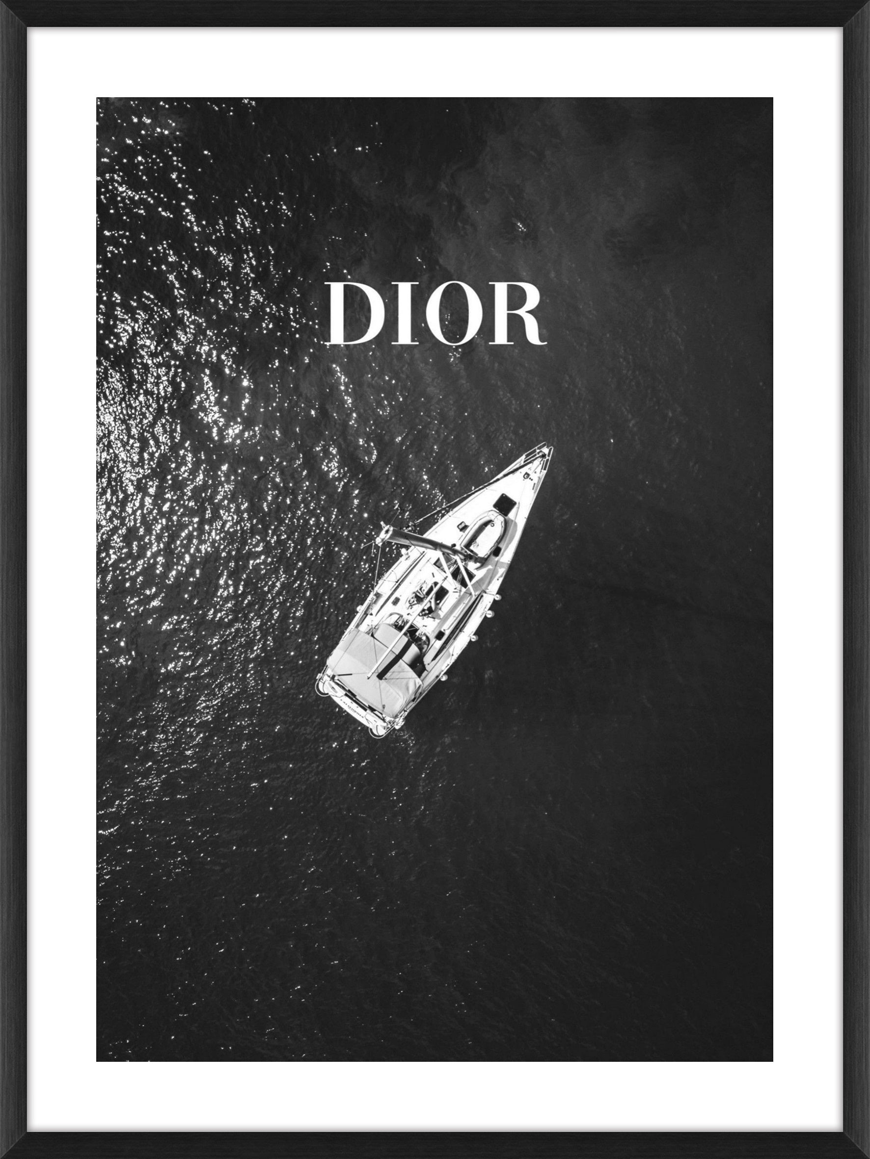 Dior Boat Framed Glass Print