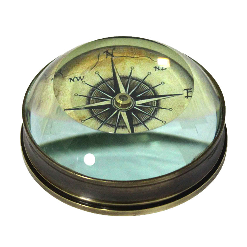 Brass Working Sundial Compass with Wooden Box – Online8
