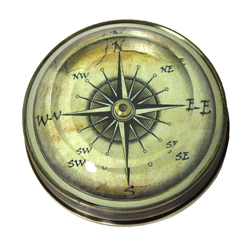 Brass Working Sundial Compass with Wooden Box – Online8