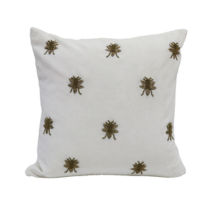 Bee Embroidered Cushion 45x45cm