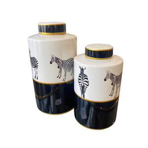 Zebra Decorative Vases Set/2