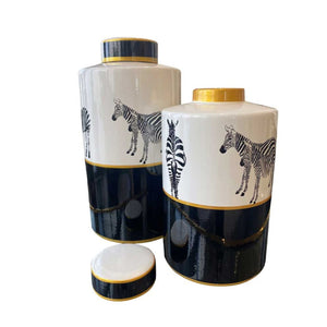 Zebra Decorative Vases Set/2