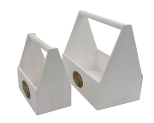 Wooden Flower Boxes with Handles Set/2