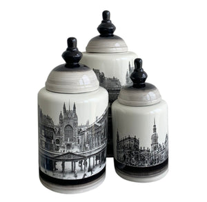 Historic Buildings on Vase Set/3