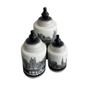 Historic Buildings on Vase Set/3