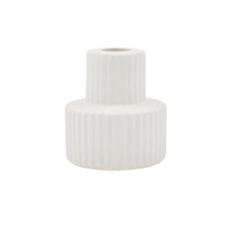 Alba Ribbed Ceramic Candle Holder