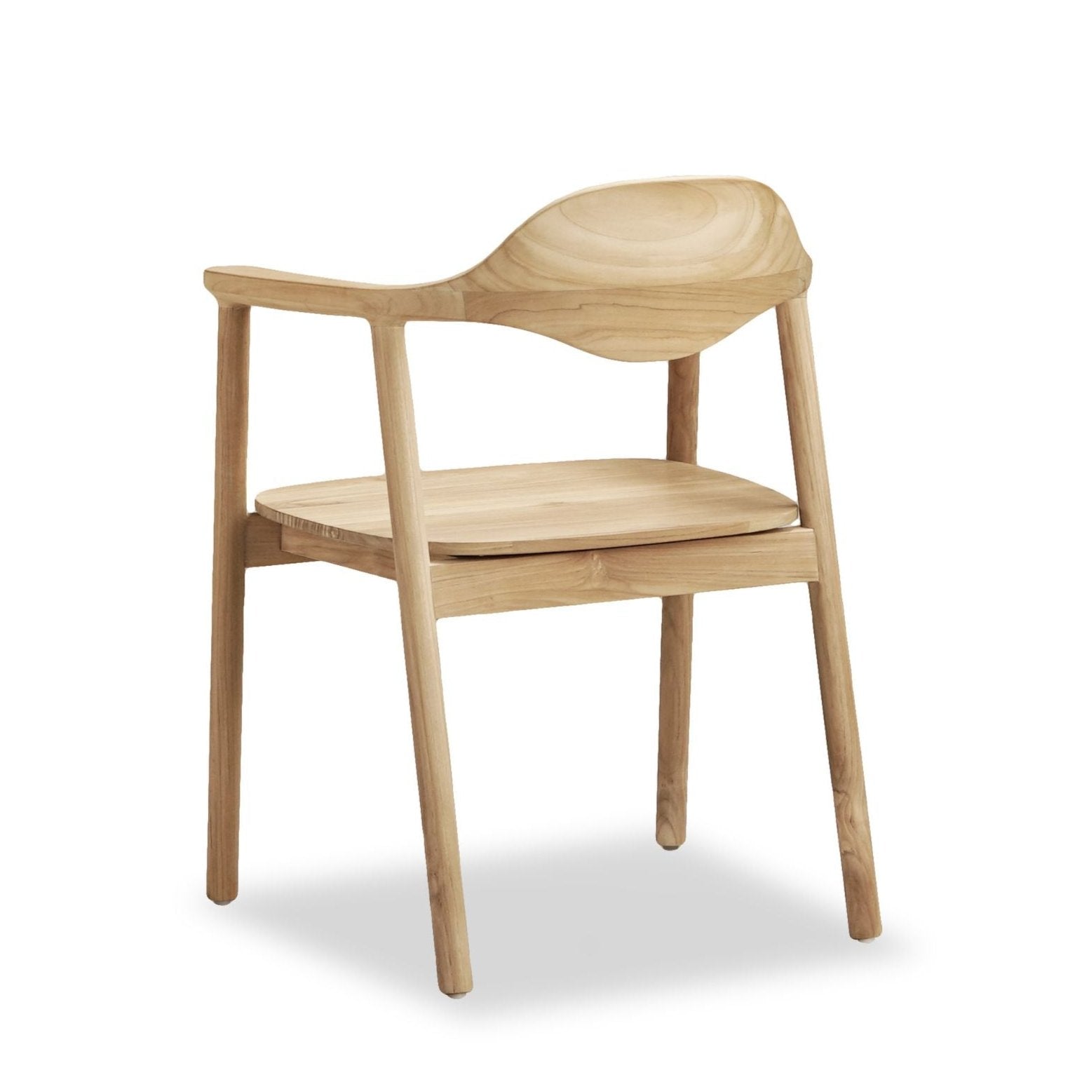 Remy Teak Dining Chair with Arms - Natural