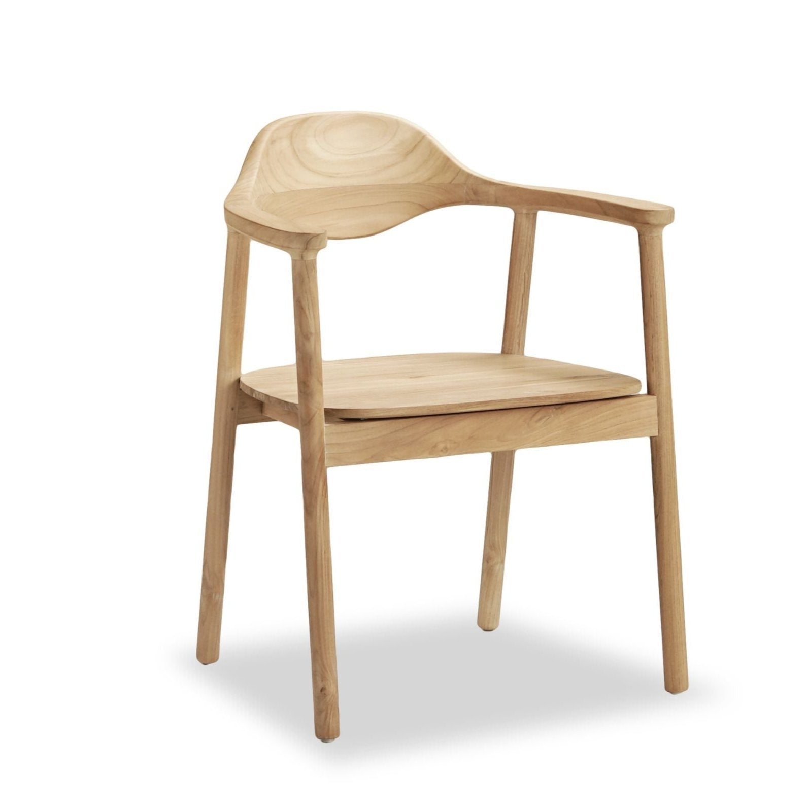 Remy Teak Dining Chair with Arms - Natural