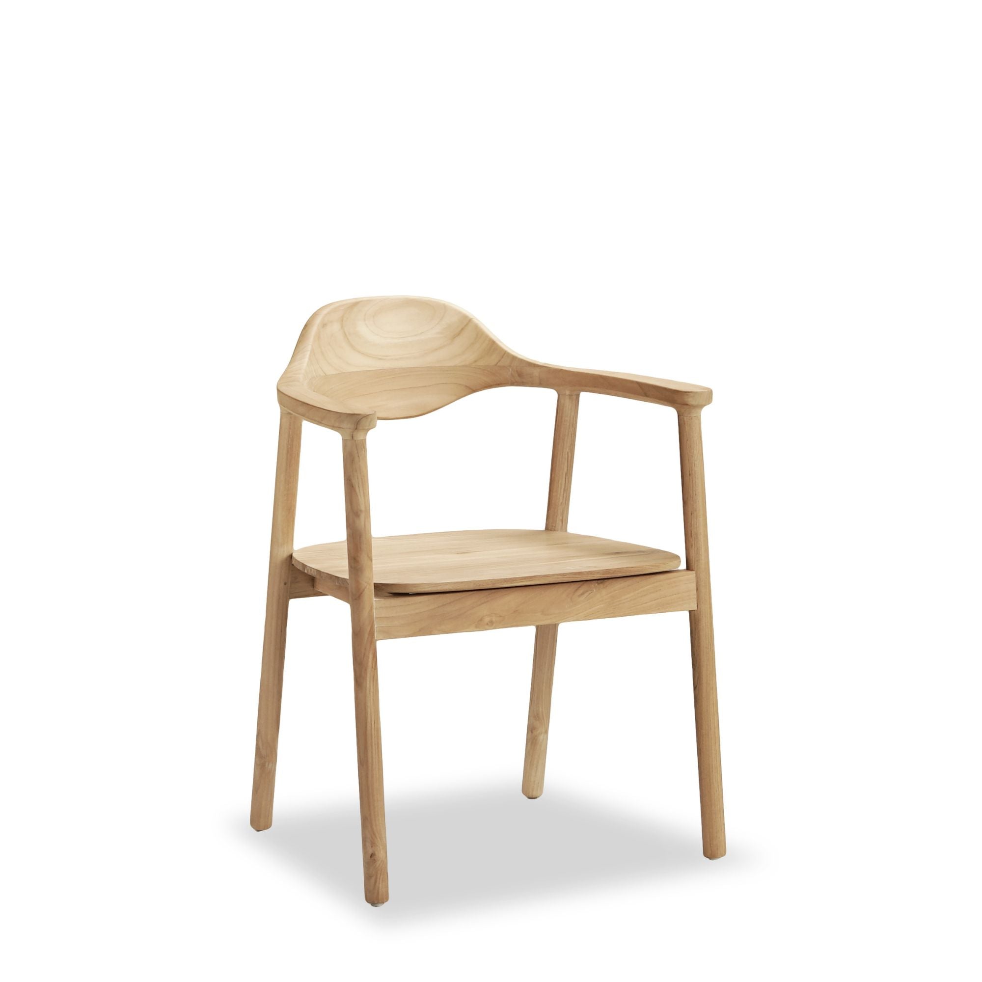 Remy Teak Dining Chair with Arms - Natural