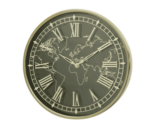 World Map Wall Clock