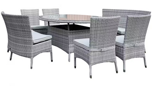 Amalfi 8-Piece Outdoor Oval Dining Suite