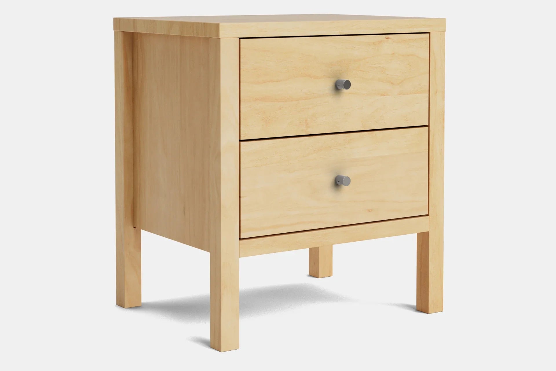 Andes 2 Drawer Bedside Table - Pine