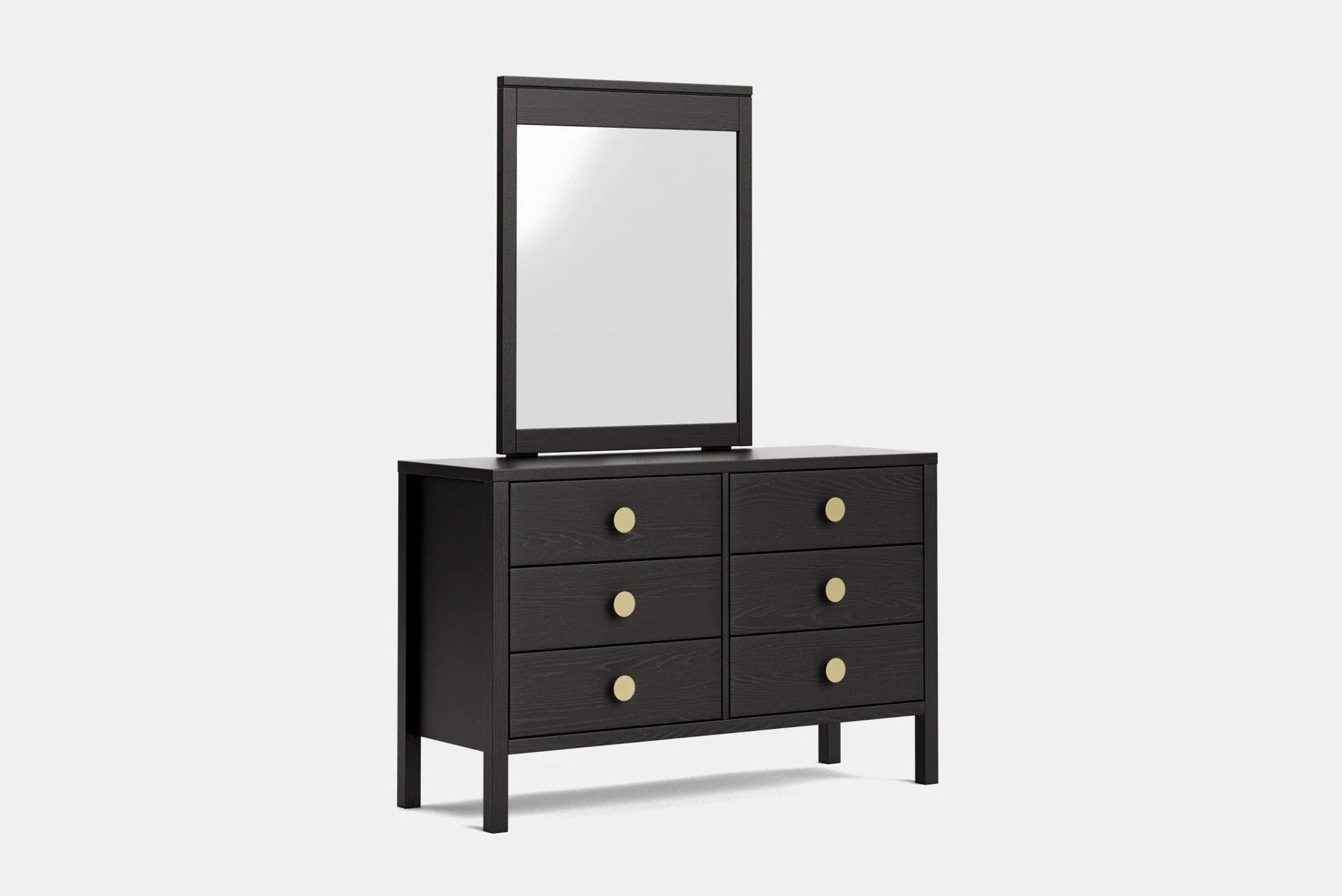 Andes 6 Drawer Dresser & Mirror- Ash