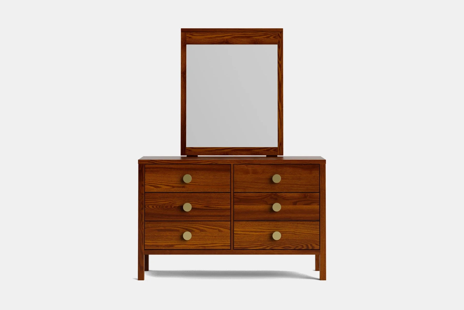 Andes 6 Drawer Dresser & Mirror- Ash