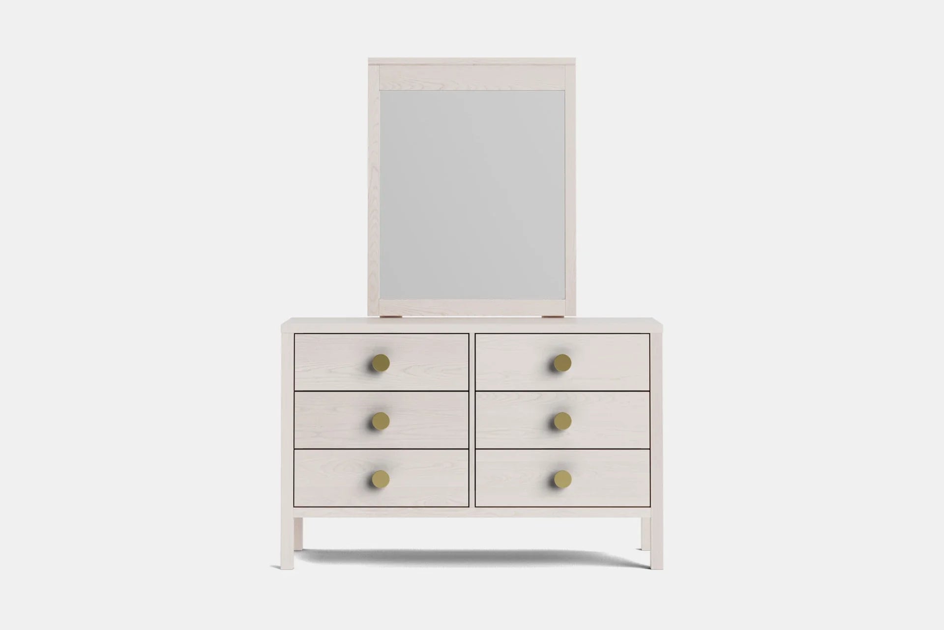 Andes 6 Drawer Dresser & Mirror- Ash