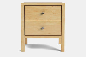 Andes 2 Drawer Bedside Table - Pine