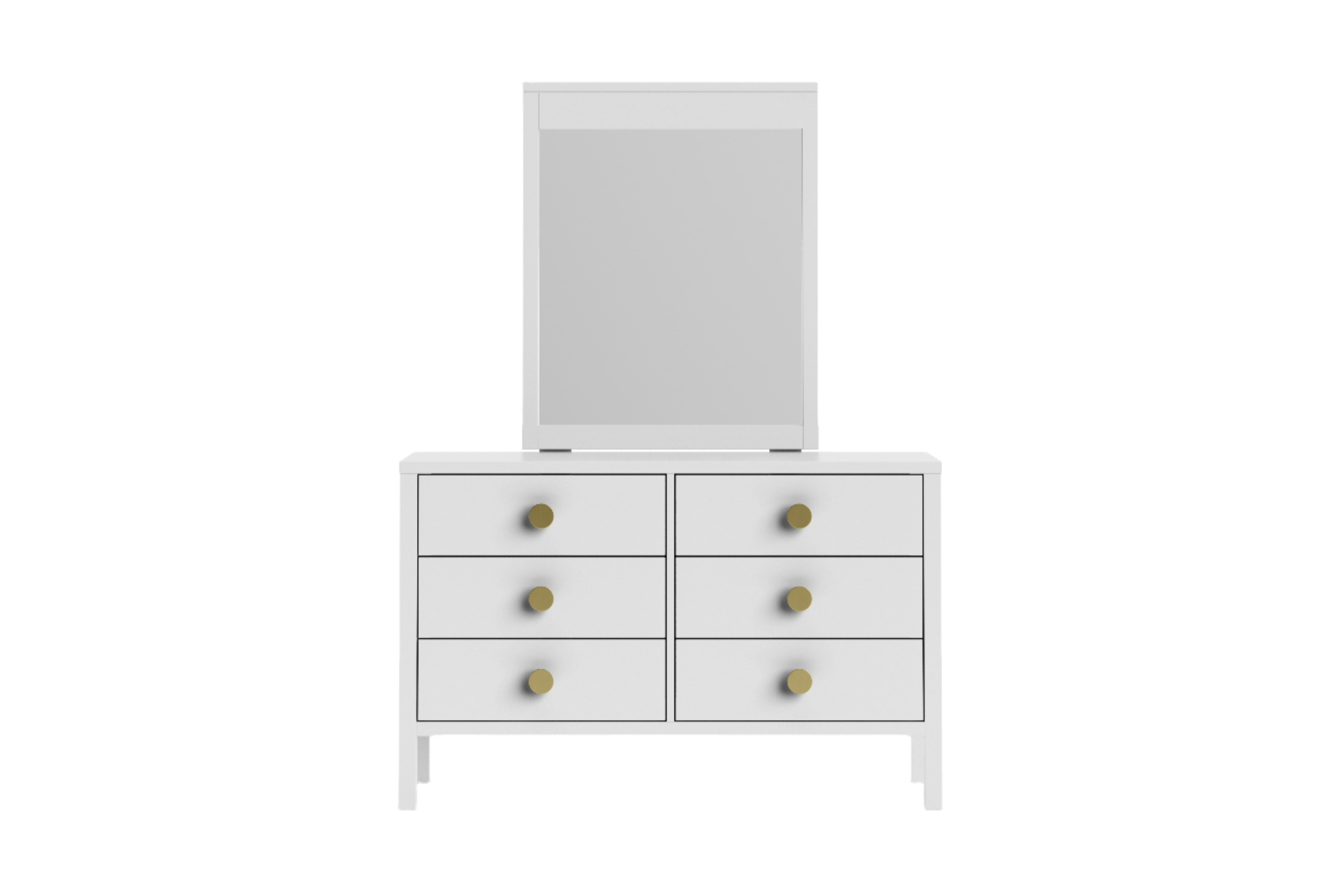 Andes 6 Drawer Dresser & Mirror - Pine