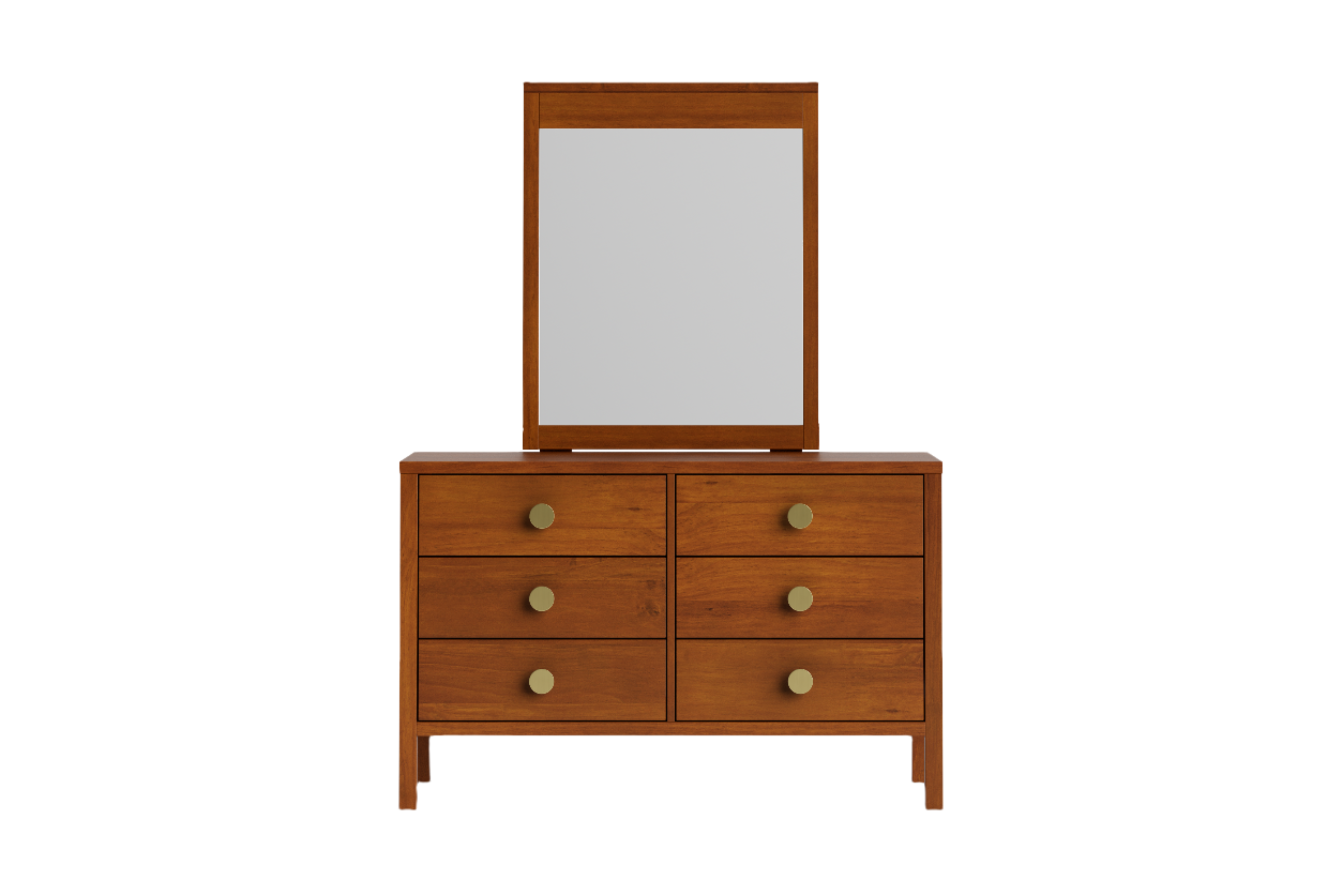 Andes 6 Drawer Dresser & Mirror - Pine