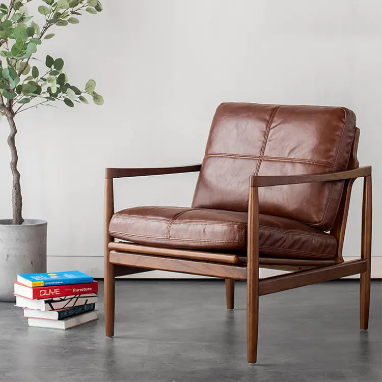 Bailey Leather Armchair - Saddle