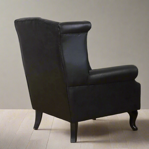 Clinton Large Wingback Chair - Black