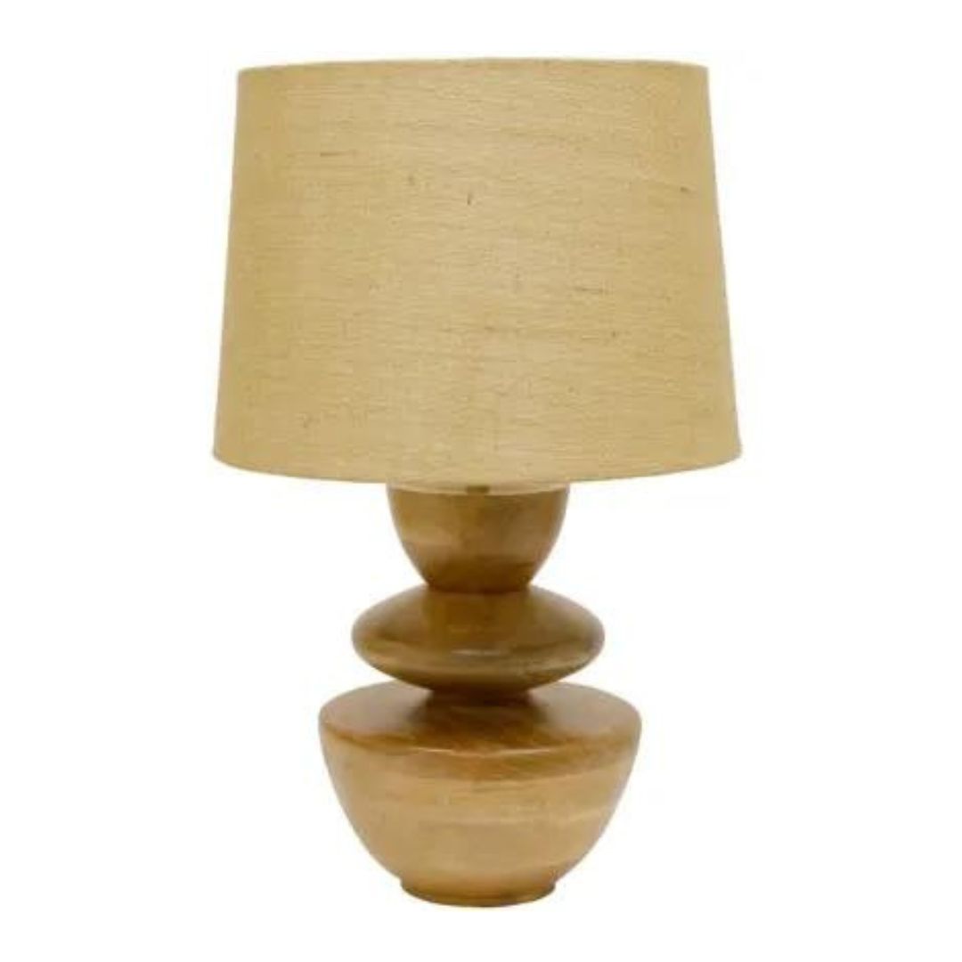 Aurel Wooden Table Lamp with Jute Shade