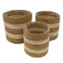 Round Cylinder Stripe Basket - Set of 3