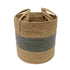 Round Cylinder Stipe Basket With Handle - Set of 3