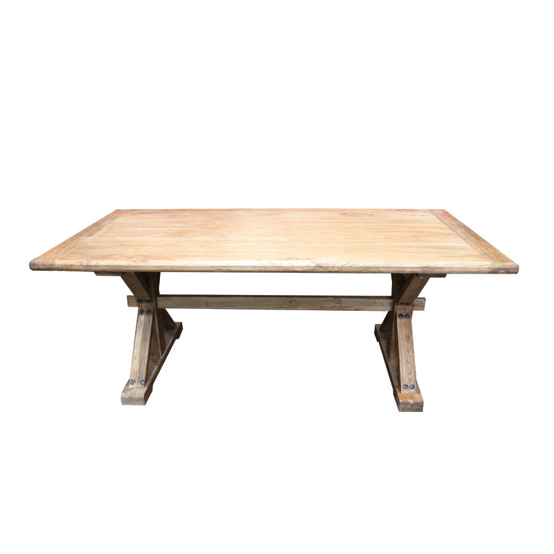 Paulo Cross Legs Dining Table - Reclaimed Elm