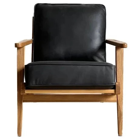 Lodge Leather Armchair - Black & Natural