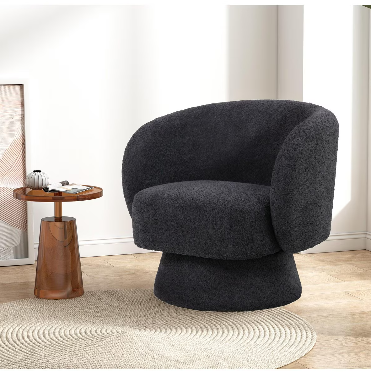 Boston Swivel Chair - Charcoal