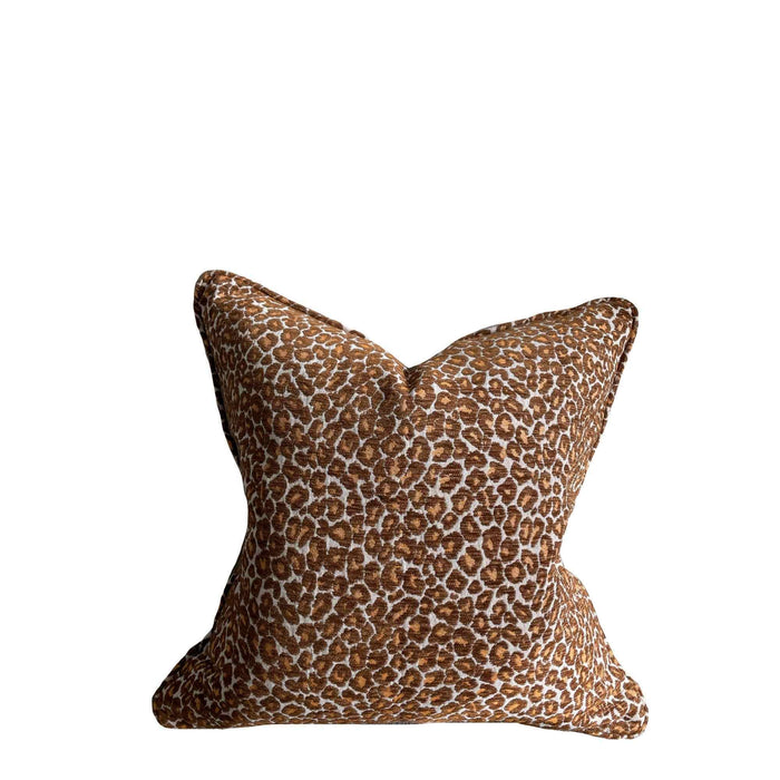 Leopard Design Cushion Cover -  Off White