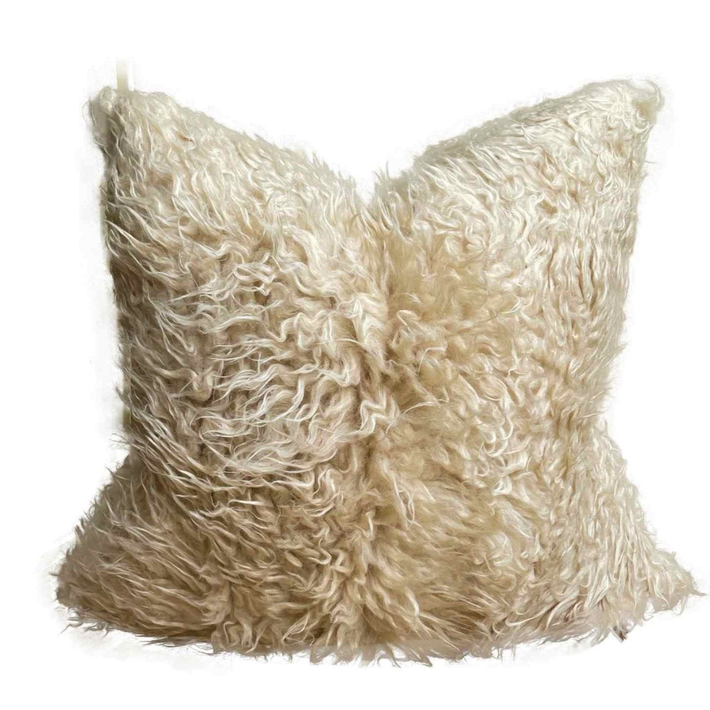 Natural Fluffy Wool Cushion Cover - 60x60