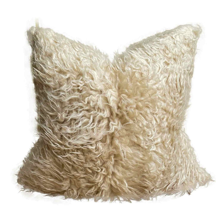 Natural Fluffy Wool Cushion Cover - 60x60