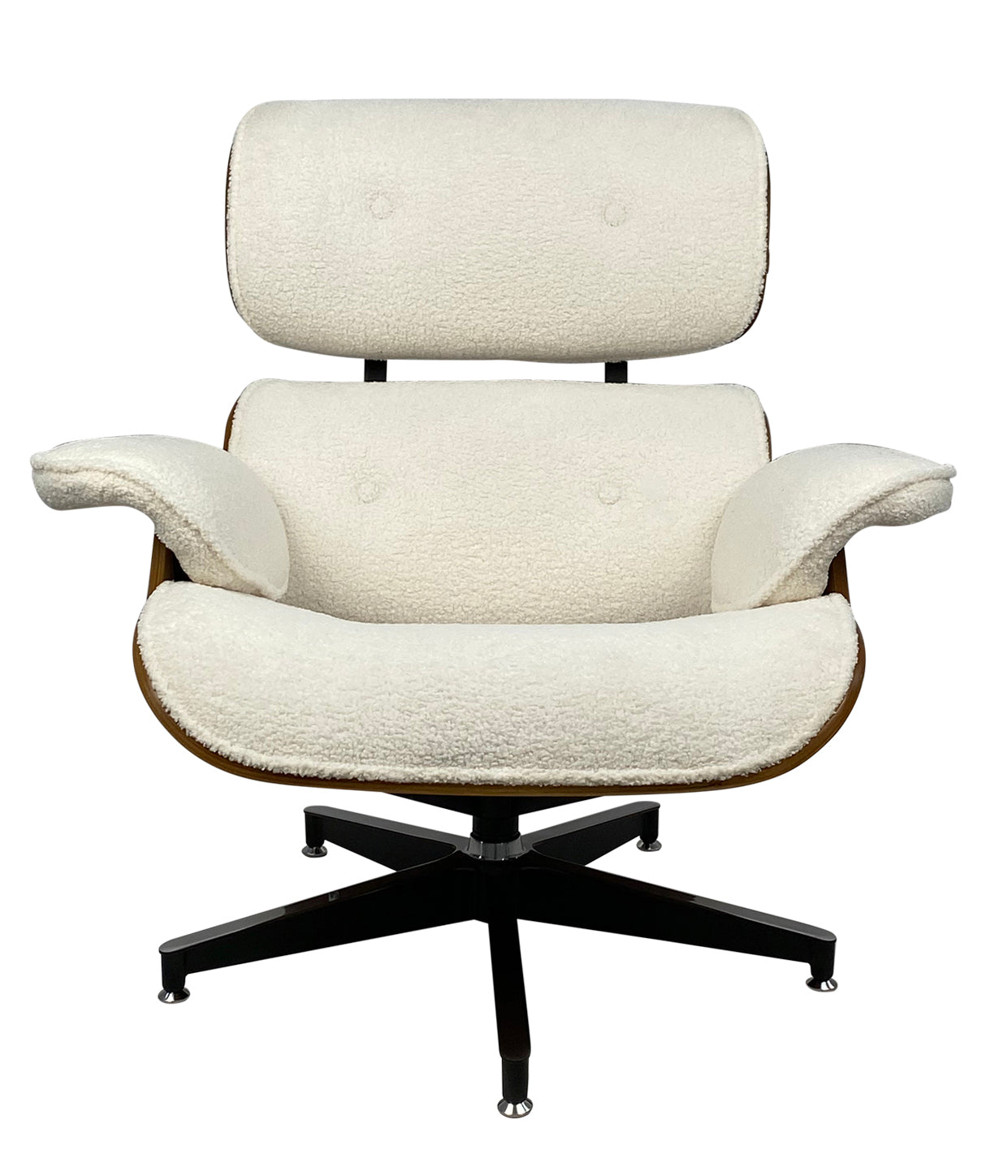 Eames Relax Swivel Chair - White Boucle