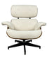 Eames Relax Swivel Chair - White Boucle