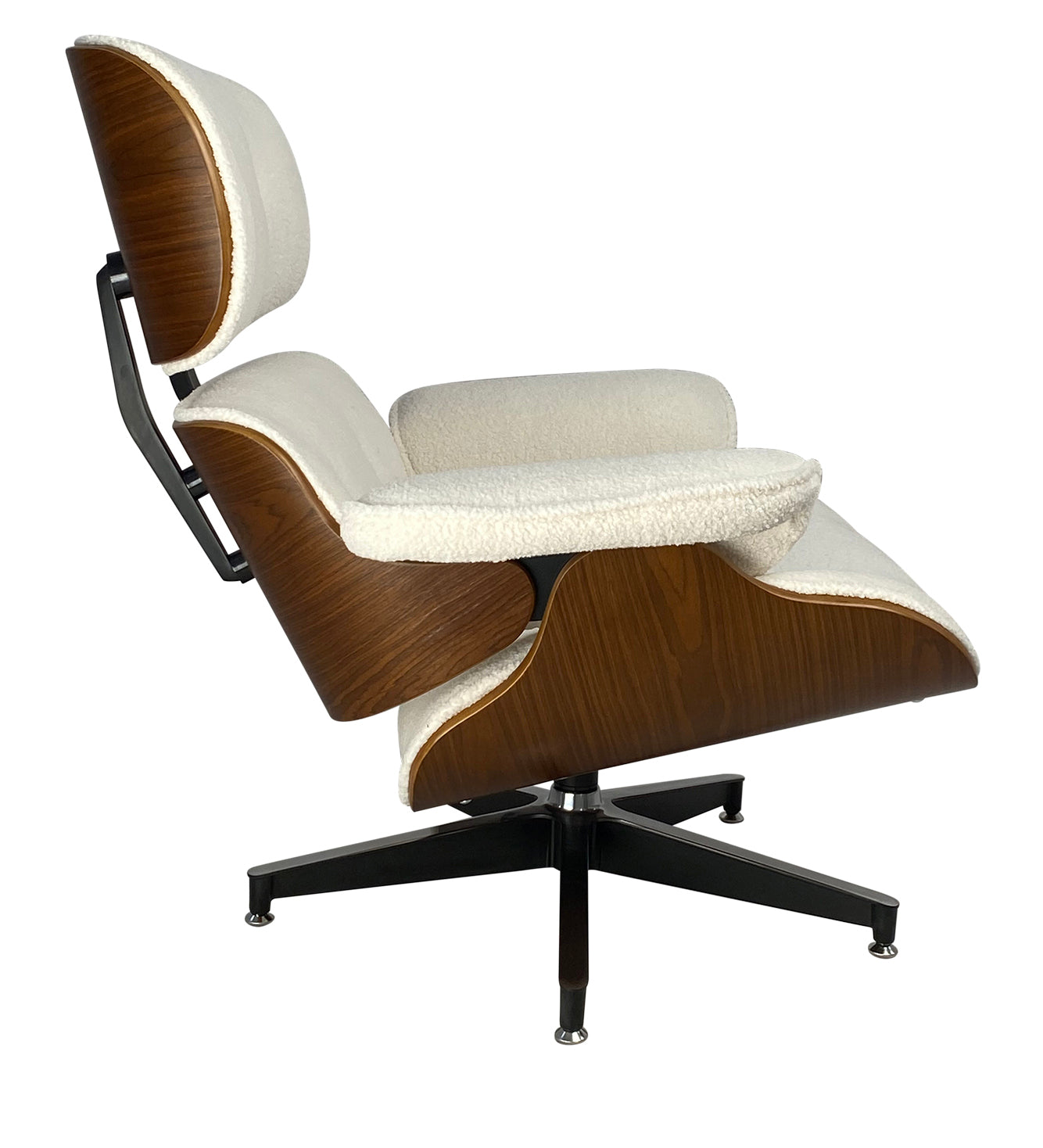 Eames Relax Swivel Chair - White Boucle